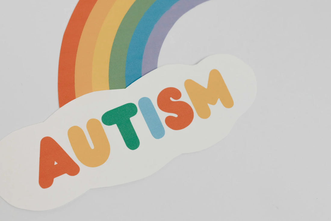 Bright rainbow design symbolizing positivity and acceptance in autism community